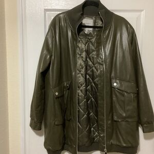 Olive Green Leather Jacket